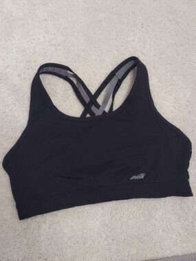 Black AVIA Sports Bra with Cross-Cross backing